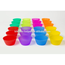 12pcs or 24pcs A Set Food Grade Colorful Home Baking DIY Tools Non-stick Heat Resistant Flexible Soft Silicone Mini Muffin Cups